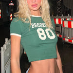 Vintage Brooklyn 80 Crop Top im Y2K-Stil für Trendsetterinnen