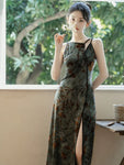 Chinesisches Blumen-Jacquard-Kleid