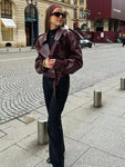 Cropped Lederjacke mit Zipper für alternative Fashion-Liebhabe