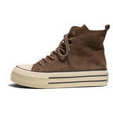 Emo stilHochwertige braune Canvas High-Top Sneaker