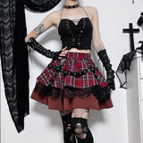 Gothic Lolita Karorock mit Nieten und Spitze