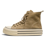 Emo stilHochwertige braune Canvas High-Top Sneaker