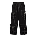 Schwarze Cargo-Jeans im Grunge-Stil