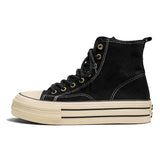 Emo stilHochwertige braune Canvas High-Top Sneaker