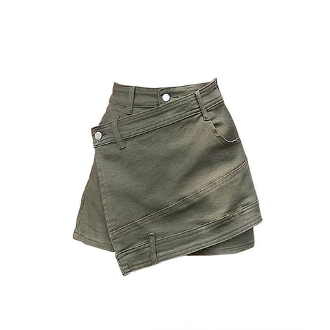 Kaki Casual Grunge Shorts für den Sommer Cargo Stil