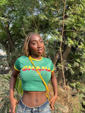 Crop Top Ghana rot oder grün Stil Y2K