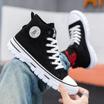 Schwarze emo sti High-Top Canvas Sneaker