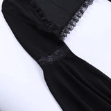 Frauen Gothic Lace Bell Sleeve Bluse