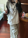 Jugendliches Kawaii-Shirt im Grunge-Stil mit Langen Ärmeln