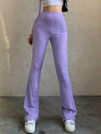Soft Girl-Hose aus violettem Stoff