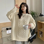 Gemütlicher koreanischen Pullover in Creme