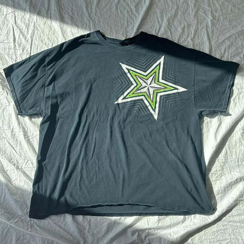 Y2K Oversize T-Shirt mit Stern-Motiv im Emo-Stil