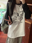 Jugendliches Kawaii-Shirt im Grunge-Stil mit Langen Ärmeln