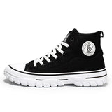 Schwarze emo sti High-Top Canvas Sneaker