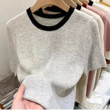 Alternativer Modischer Damen-Pullover mit Rundhals im Koreanischen Stil