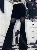 Gothic Velvet Hose Schwarz Ausgestellt