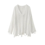 Lochmuster Pullover mit Off-Shoulder Schnit