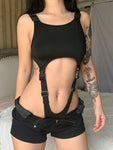 Trendiger Cut-Out Bodysuit mit Schnallen