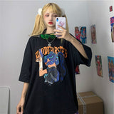 T-Shirt Cyber Y2k für Frauen Ulzzang Anime Print
