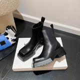 Schwarze Chelsea Boots mit Chunky Heel im Grunge-Stil