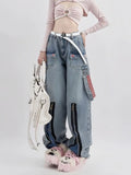 Y2K Weite Jeans mit Sternen-Muster
