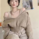 Strickpullover für Frauen Modische cropped Long Sleeve Koreanischen Stil