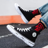 Schwarze emo sti High-Top Canvas Sneaker