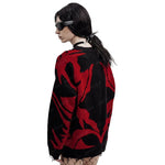 Goth Satan Club Gestrickter Pullover mit Lochdetails