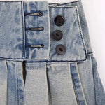 E-girl Jeans-Minirock im Faltenlook