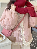 Kawaii Oversize-Daunenjacke mit Rüschen