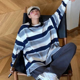 Damen Oversize-Grunge-Pullover mit Streifen für Herbst & Frühling