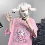 T-Shirt e-girl rosa Stil softgirl