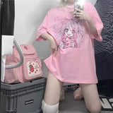 T-Shirt e-girl rosa Stil softgirl