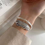 e-girl Armband Feder Stil Silber