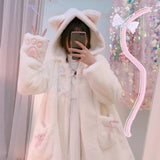 Soft Girl Jacke im Stil einer Manga-Katze Lolita rosa und weiß