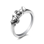 Bague e-girl motif Os acier argent