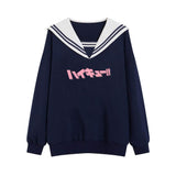 Pullover e-girl Schrift rosa japanischen Schulmädchen Stil