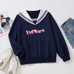 Pullover e-girl Schrift rosa japanischen Schulmädchen Stil