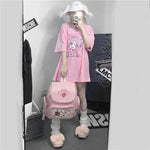 T-Shirt e-girl rosa Stil softgirl