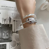 e-girl Armband Feder Stil Silber