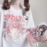 T-Shirt egirl japanischen Stil rosa und weiß