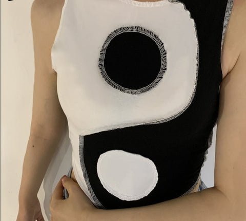 E-Girl-Druck ying yang ärmelloses Shirt
