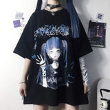 T-Shirt e-girl mit Manga-Print Gothic-Mädchen