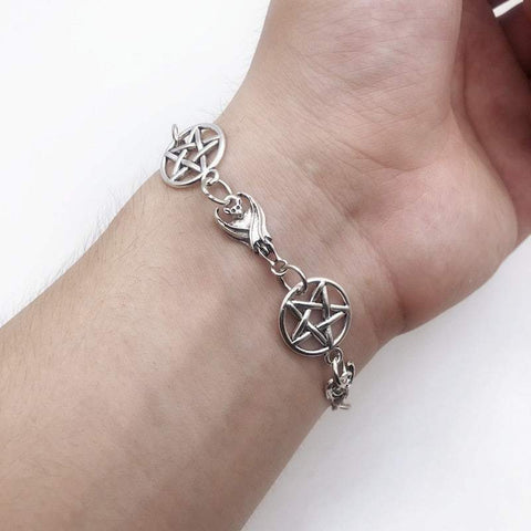 Armband e-girl Pentagramm silberfarben