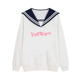 Pullover e-girl Schrift rosa japanischen Schulmädchen Stil