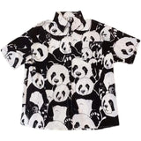 Bluse e-girl Druck Panda schwarz und weiß