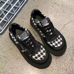 E Girl Sneaker mit Plateau in schwarz und weiß lässig