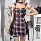 Grunge-Kleid für Frauen mit Karomuster