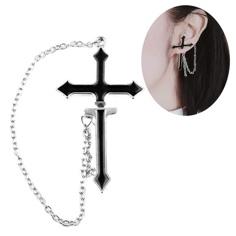 Gothic-Stil Ohrringe Kreuz Anhänger