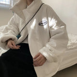 Weißer Fleece-Mantel für e-girls Frauen e-girls